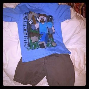 MineCraft outfit Xs Tshirt size 4/5 shorts